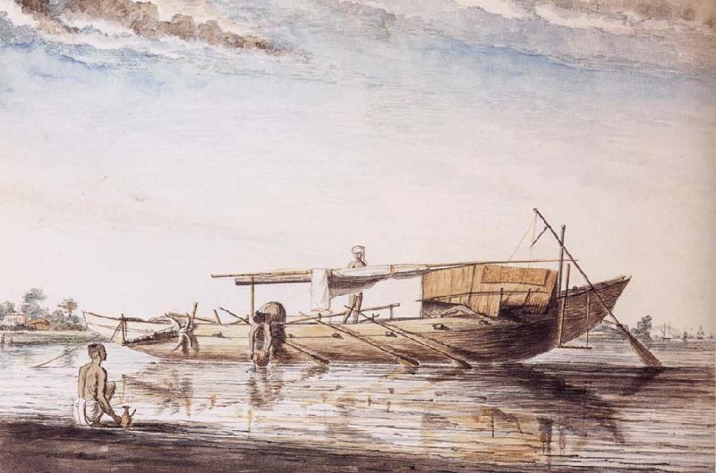Franqois Balthazar Solvyns A Kose a Particular Kind of Boat Used at Chittagong,Bengal oil painting image